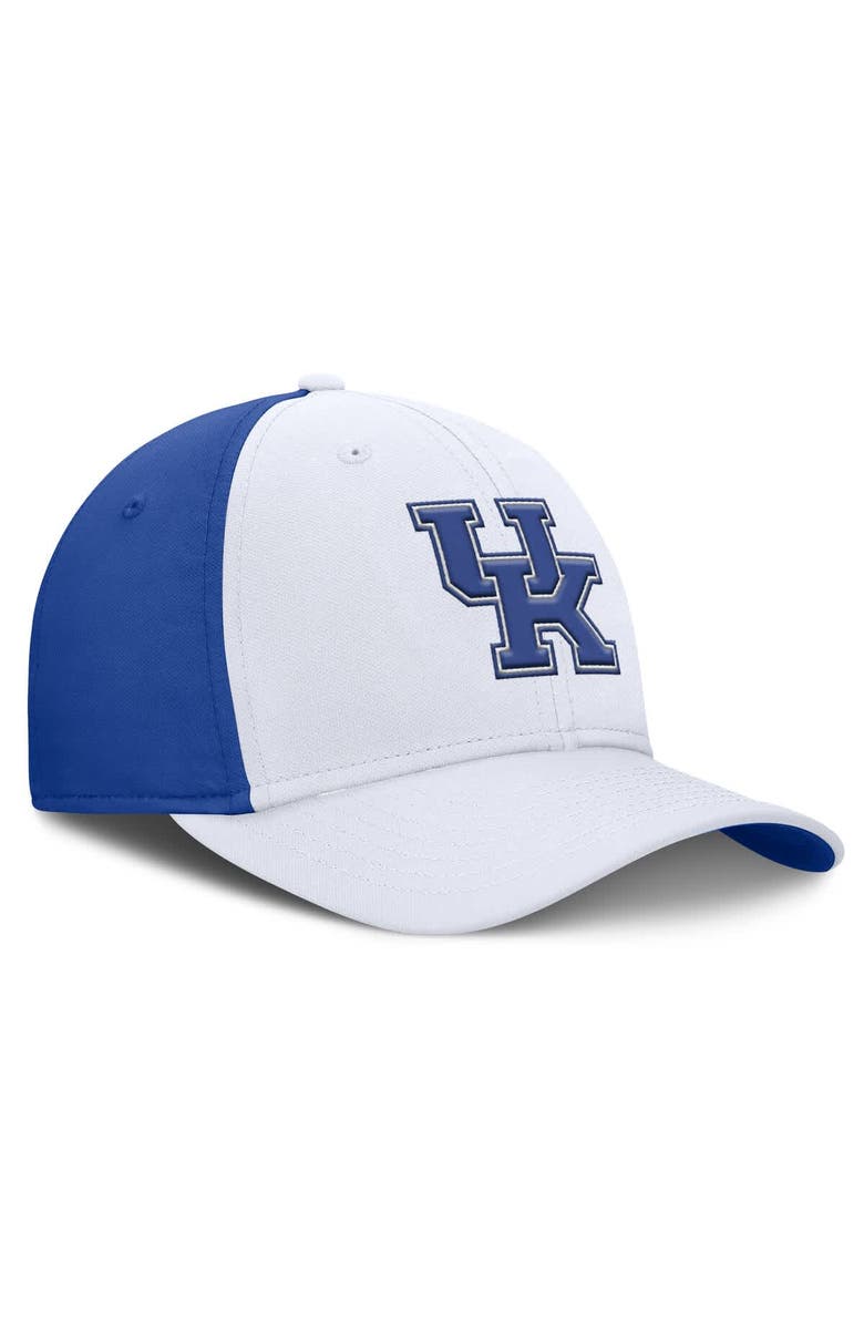 Nike Men's Nike White/Royal Kentucky Wildcats 2025 Sideline Rise Local Performance Flex Hat, Alternate, color, White