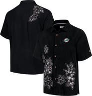 Tommy Bahama Men's Tommy Bahama Black Miami Dolphins Hibiscus Camp Button-Up Shirt