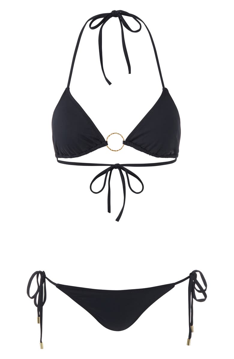 Melissa Odabash Miami Core Ring Triangle Bikini Top, Alternate, color, Black