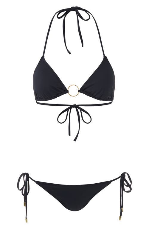Melissa Odabash Miami Core Ring Triangle Bikini Top In Black