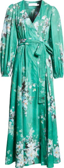 【Zimmermann】Everley floral-print cotton midi wrap dress Zimmermann Everley Floral-print Cotton-voile Midi Wrap Dress