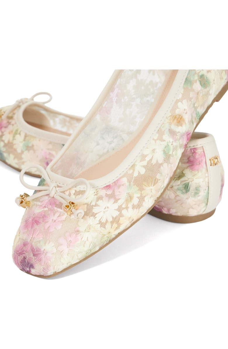 Dune London Hennie Flat, Alternate, color, Ivory Multi