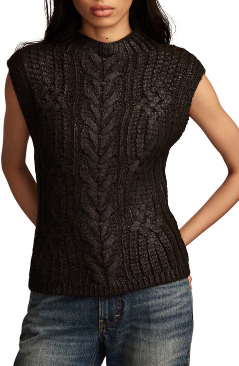 Eleven Six Sleeveless Tunic Turtleneck Cable Knit Sweater outlet New