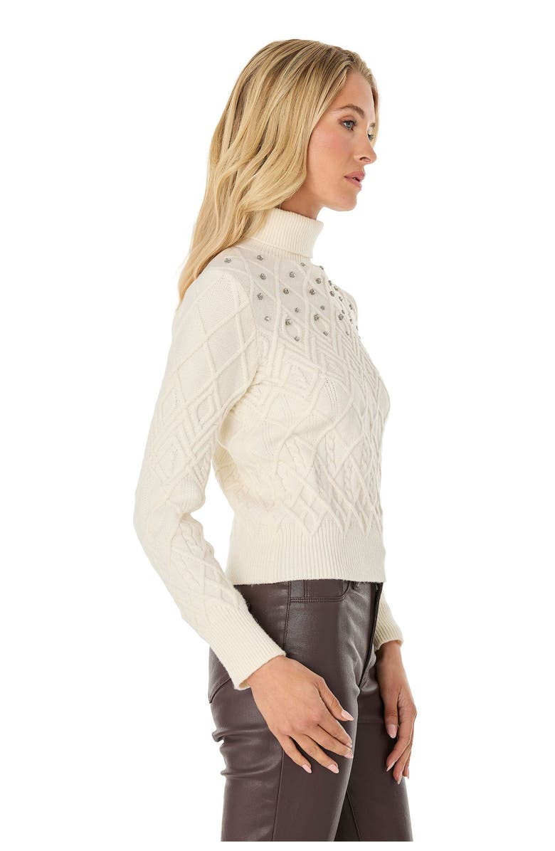 The Noli Shop Cara Crystal Sweater, Alternate, color, Pearl