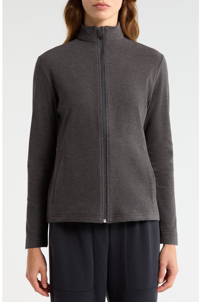Emily Zip-Up Sweatshirt, Alternate, color, BLACK-HEATHER