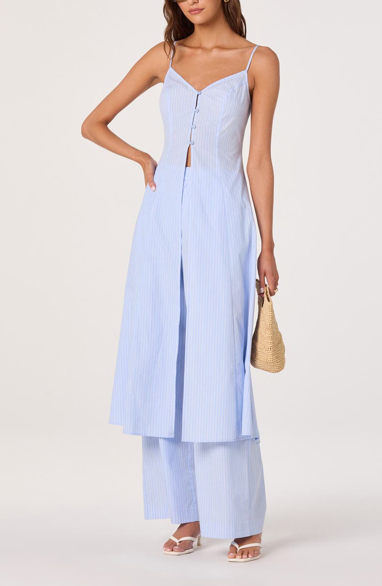 ASTR the Label Neha Stripe Cotton Pants, Alternate, color, Blue Pinstripe