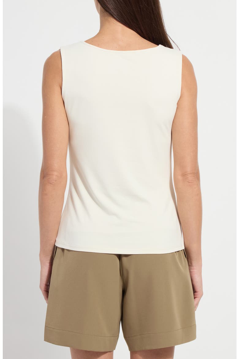 'Lyssentials Evie Scoop Neck Tank, Alternate, color, MACADAMIA
