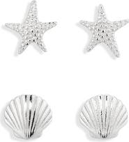 ARGENTO VIVO Sea Life Set of 2 Stud Earrings