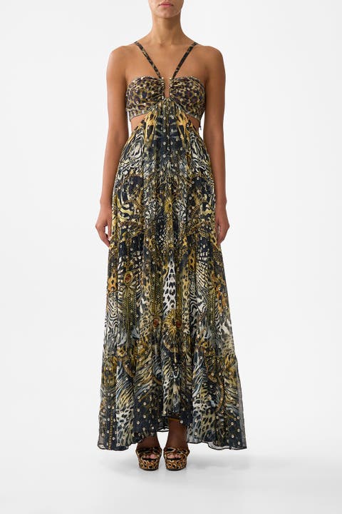 Gathered Cut Out Dress