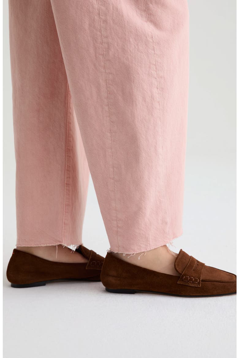 Hattie Raw Hem High Waist Crop Barrel Jeans, Alternate, color, SULFUR SPARKLING ROSE