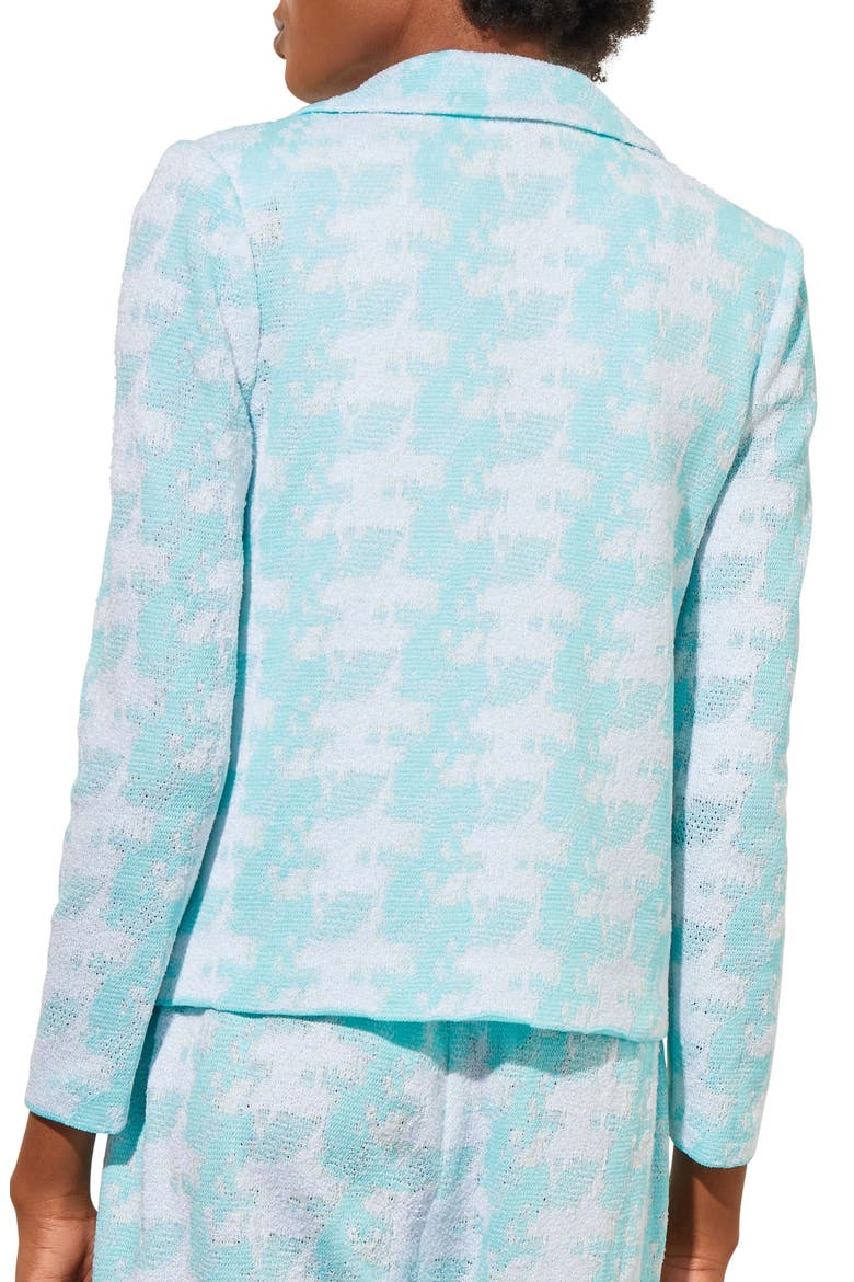 Houndstooth Knit Blazer, Alternate, color, OCEANFRONT/ WHITE
