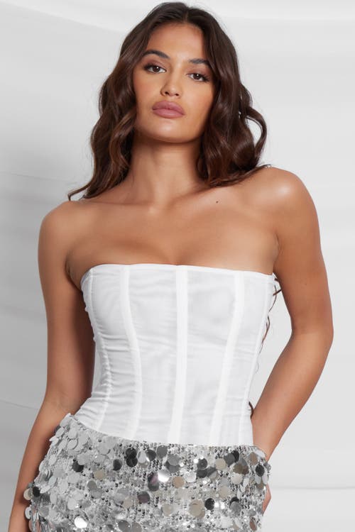 Leau Muse Mesh Corset Top In White