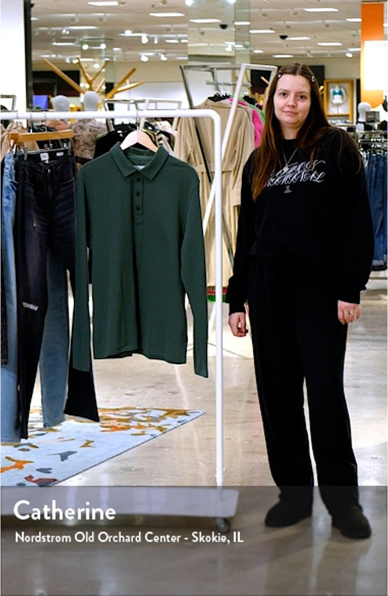 Long Sleeve Cotton Blend Knit Polo, sales video thumbnail