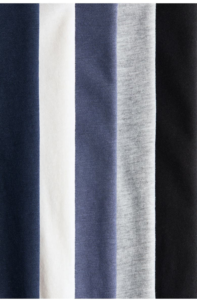 H&M 5-pack long-sleeved t-shirts, Alternate, color, Navy Blue/Light Gray Melange