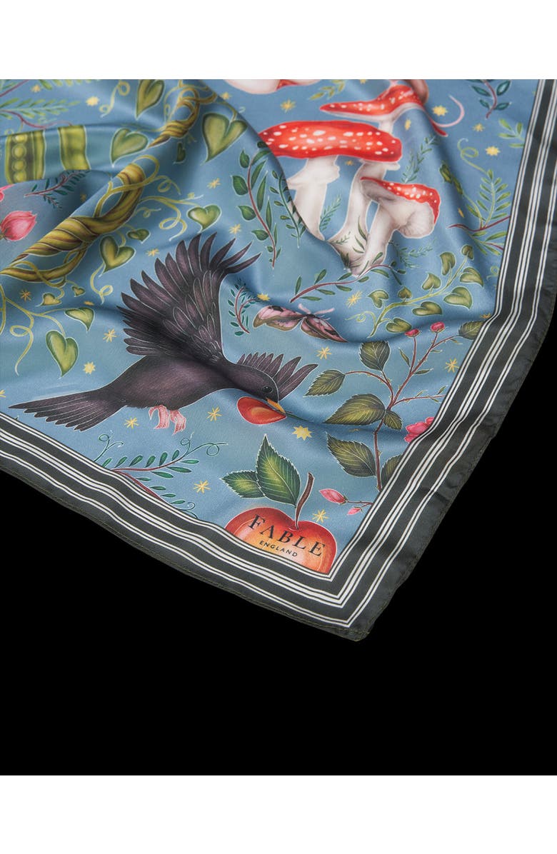 Fable England Catherine Rowe's Into The Woods Square Scarf Teal, Alternate, color, Teal