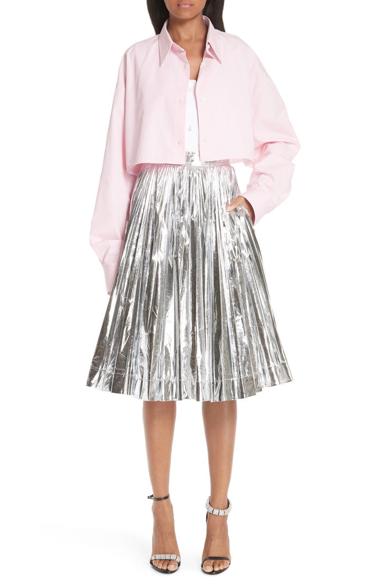 CALVIN KLEIN 205W39NYC Layered Cotton Poplin Shirt, Alternate, color, 