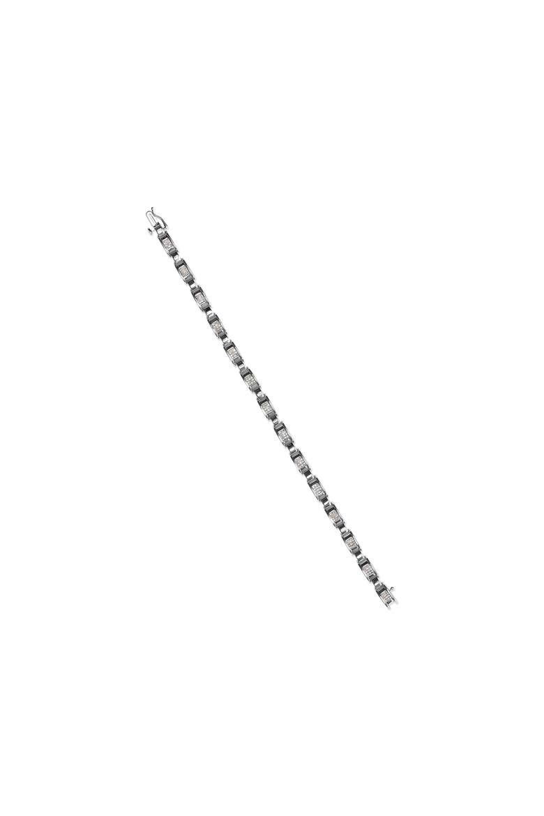 14K White Gold 1.00 Cttw Princess-Cut Diamond Link Bracelet -, Alternate, color, White