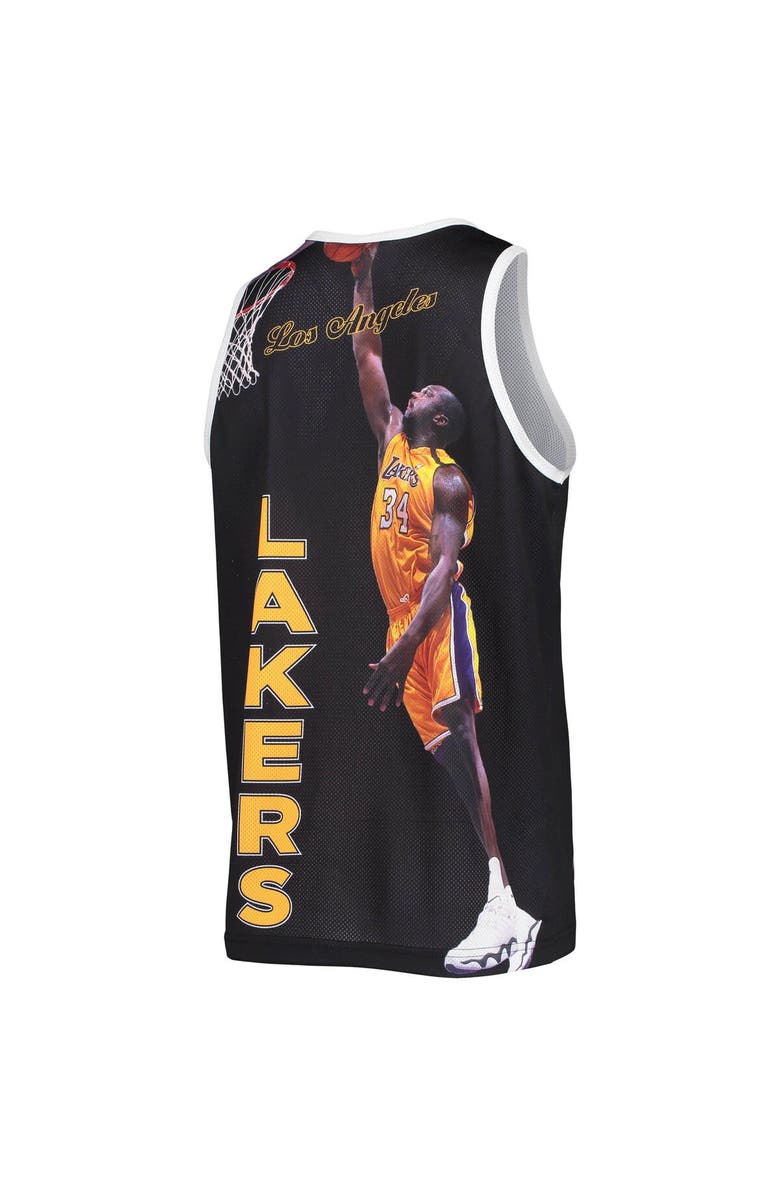 Mitchell & Ness Men's Mitchell & Ness Shaquille O'Neal Black Los Angeles Lakers Hardwood Classics Player Tank Top, Alternate, color, 
