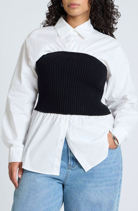 Sweater Tube Twofer Top