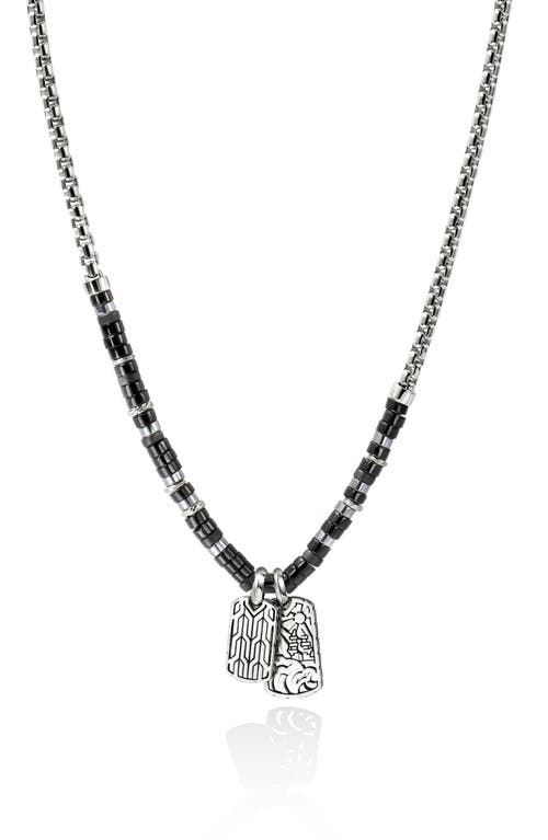 John Hardy Heishi Tag Necklace Sterling Silver In Metallic