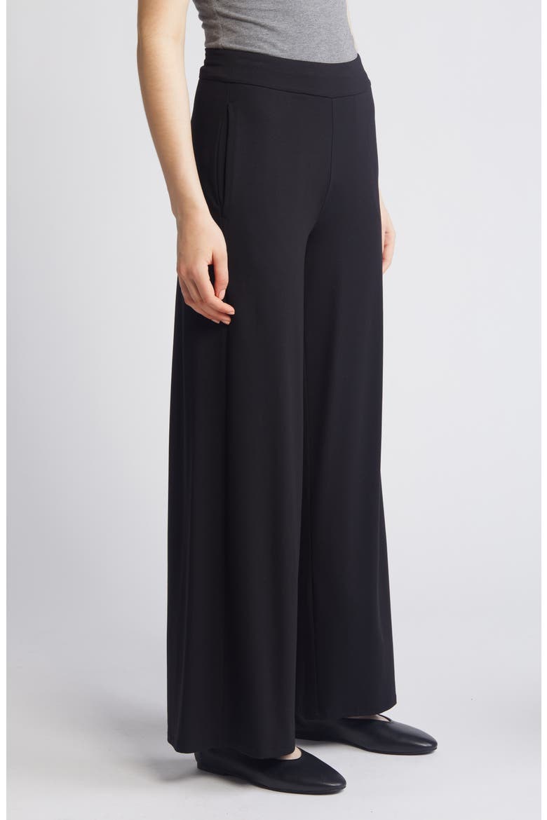 High Waist Wide Leg Pants, Alternate, color, BLACK