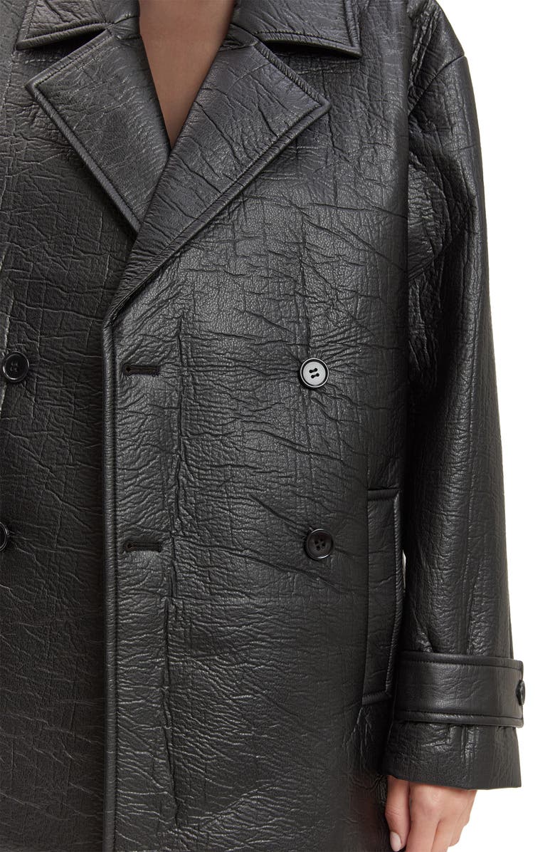 Bardot Cameron Double Breasted Faux Leather Coat, Alternate, color, 