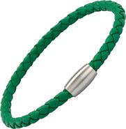 Jan Leslie Woven Leather Bracelet with magnetic closure