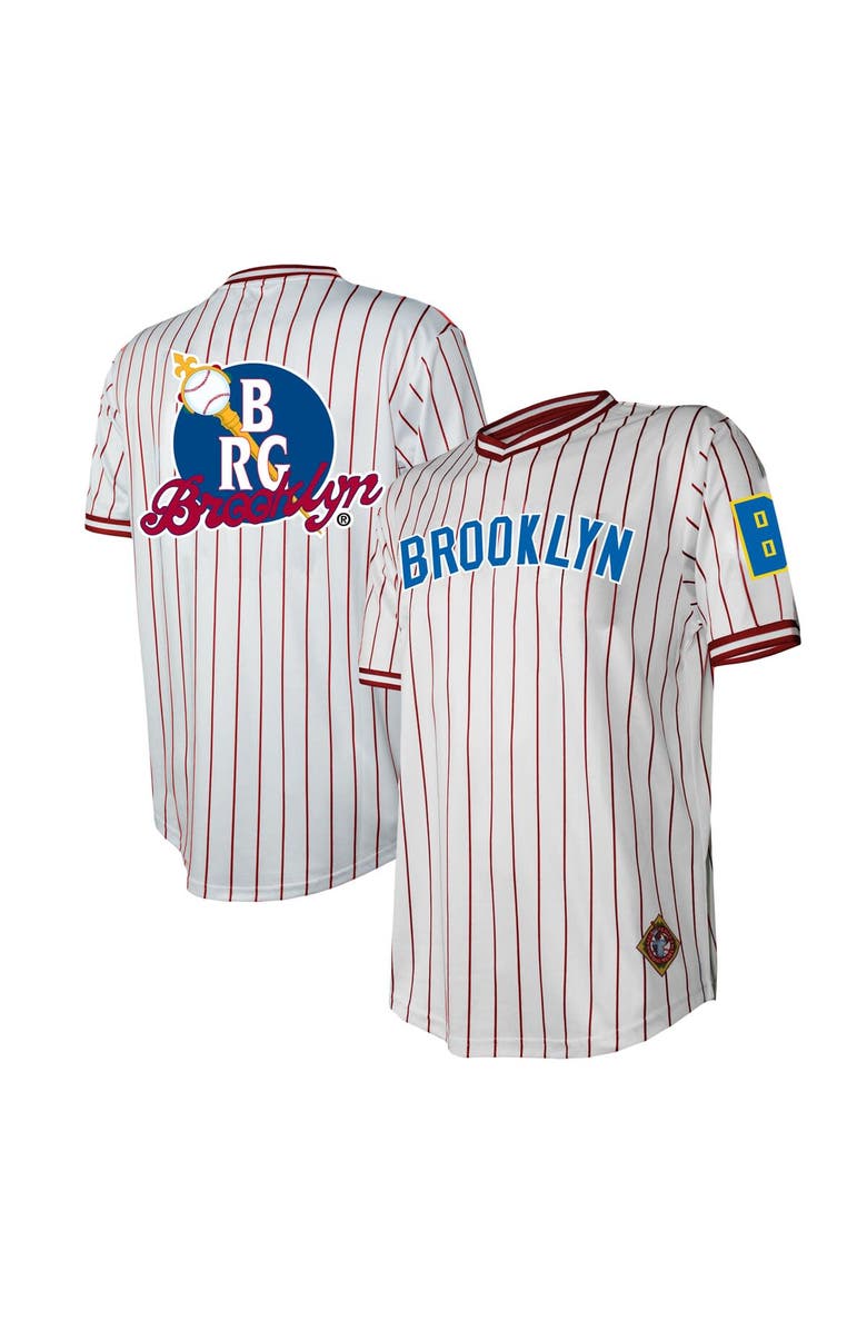 STITCHES Men's Stitches White Brooklyn Royal Giants V-Neck Jersey, Alternate, color, White