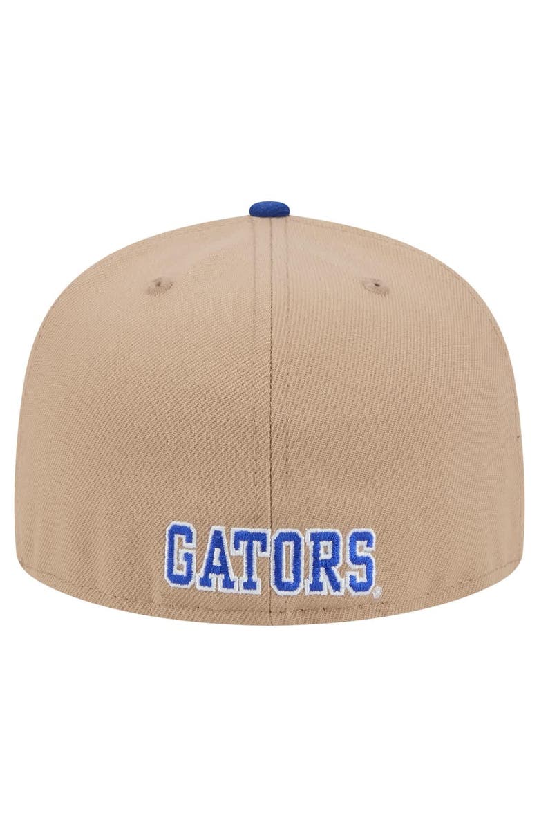 New Era Men's New Era  Khaki Florida Gators Throwback Two-Tone 59FIFTY Fitted Hat, Alternate, color, Khaki