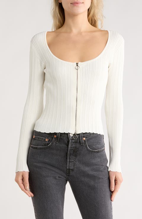 Wina Zip Front Rib Top