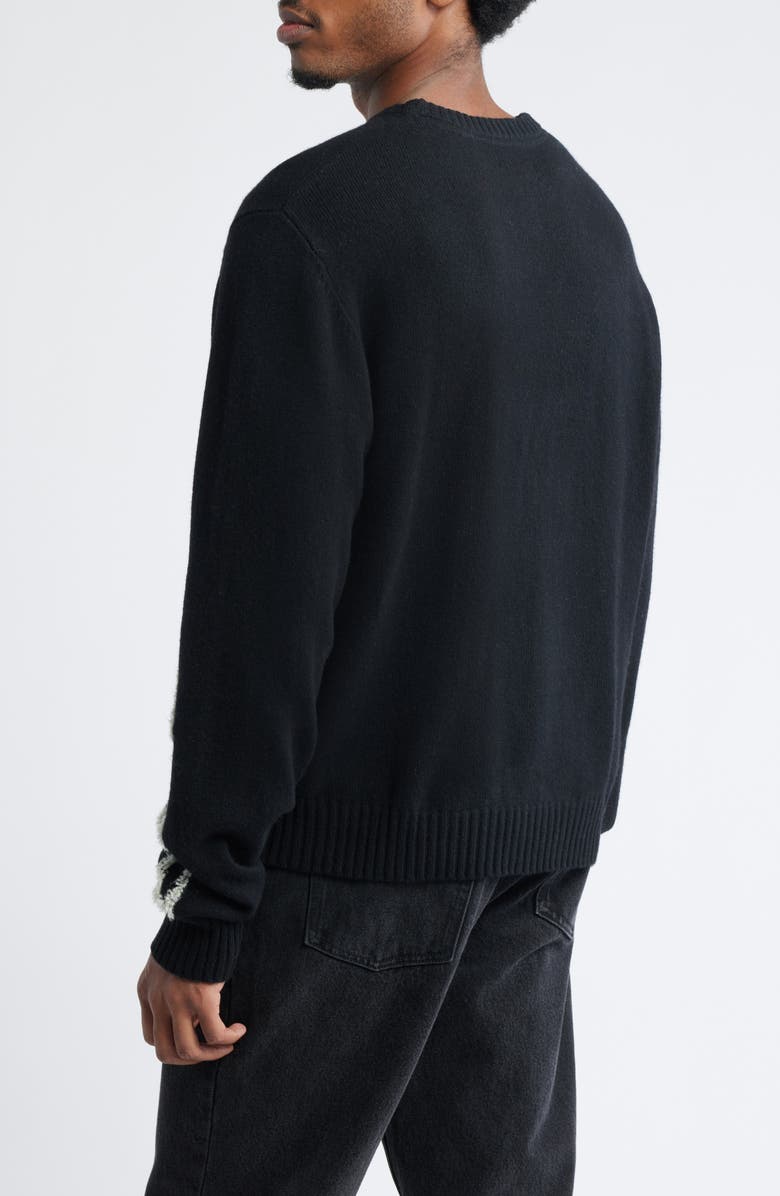 MARKET Skelly Intarsia Wool Blend Sweater, Alternate, color, Black/ White