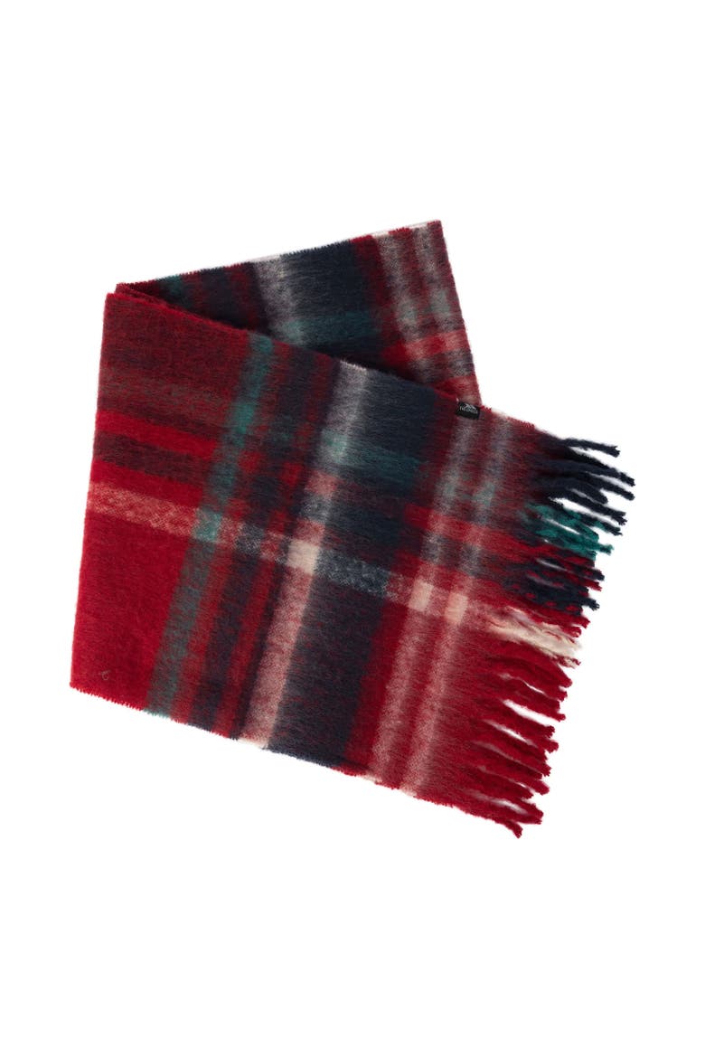 Lewes Checked Winter Scarf, Alternate, color, Red