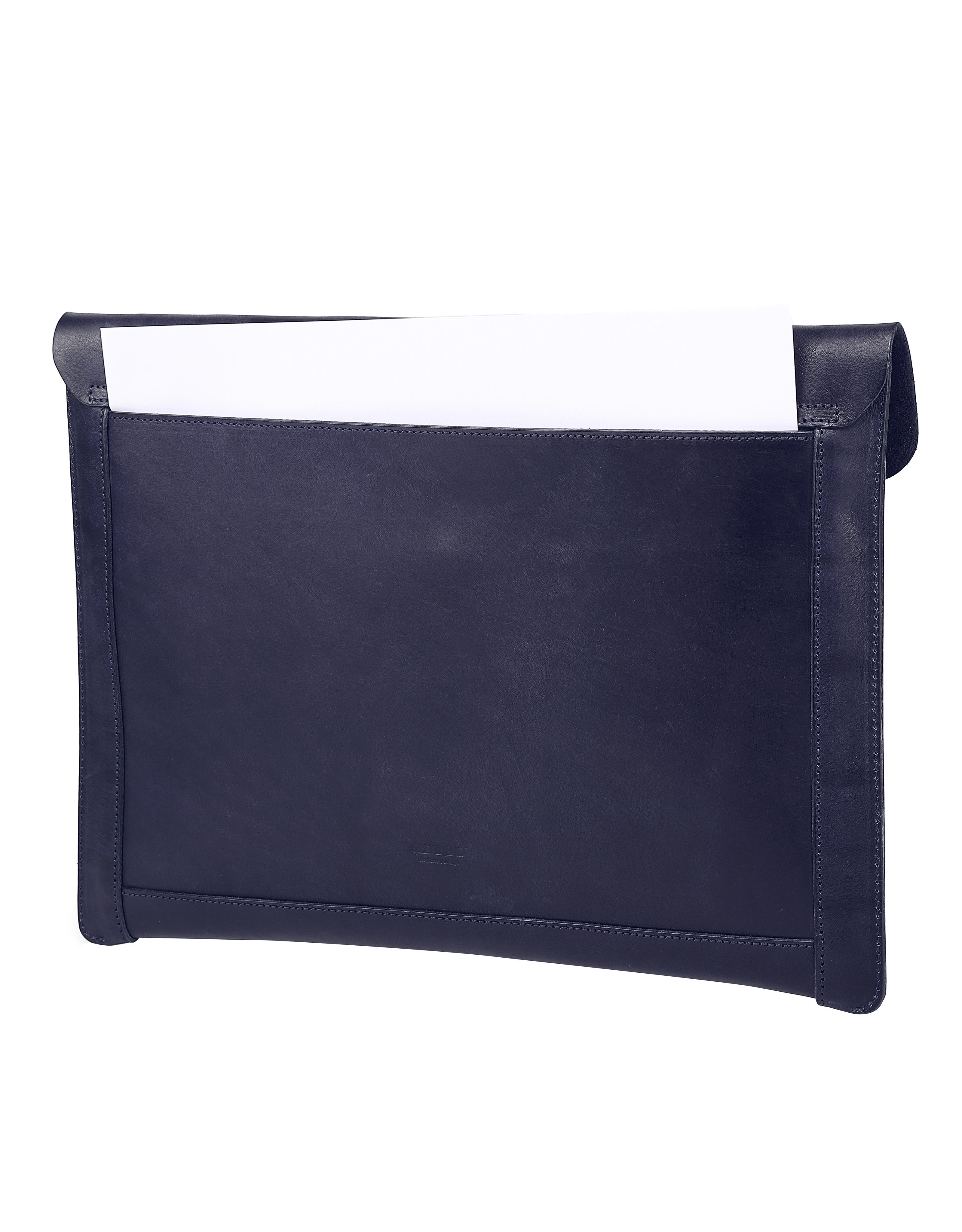 Myrtle Genuine Leather Laptop Sleeve, Alternate, color, Navy