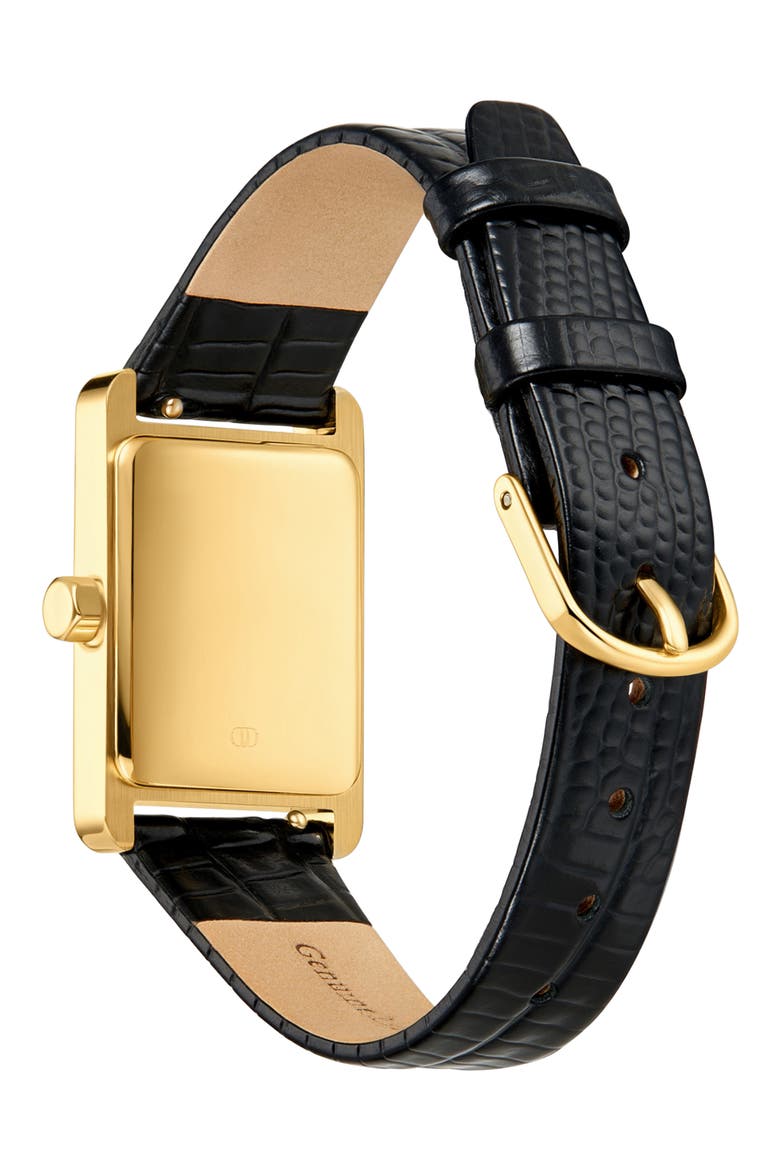Classic Leather Strap Watch, 25mm x 19mm, Alternate, color, BLACK