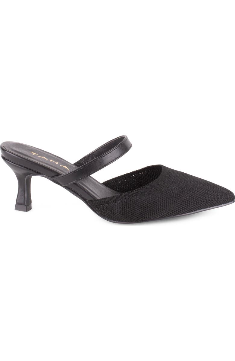 Tahari Fuji Pointed Toe Kitten Heel Mule, Alternate, color, Black