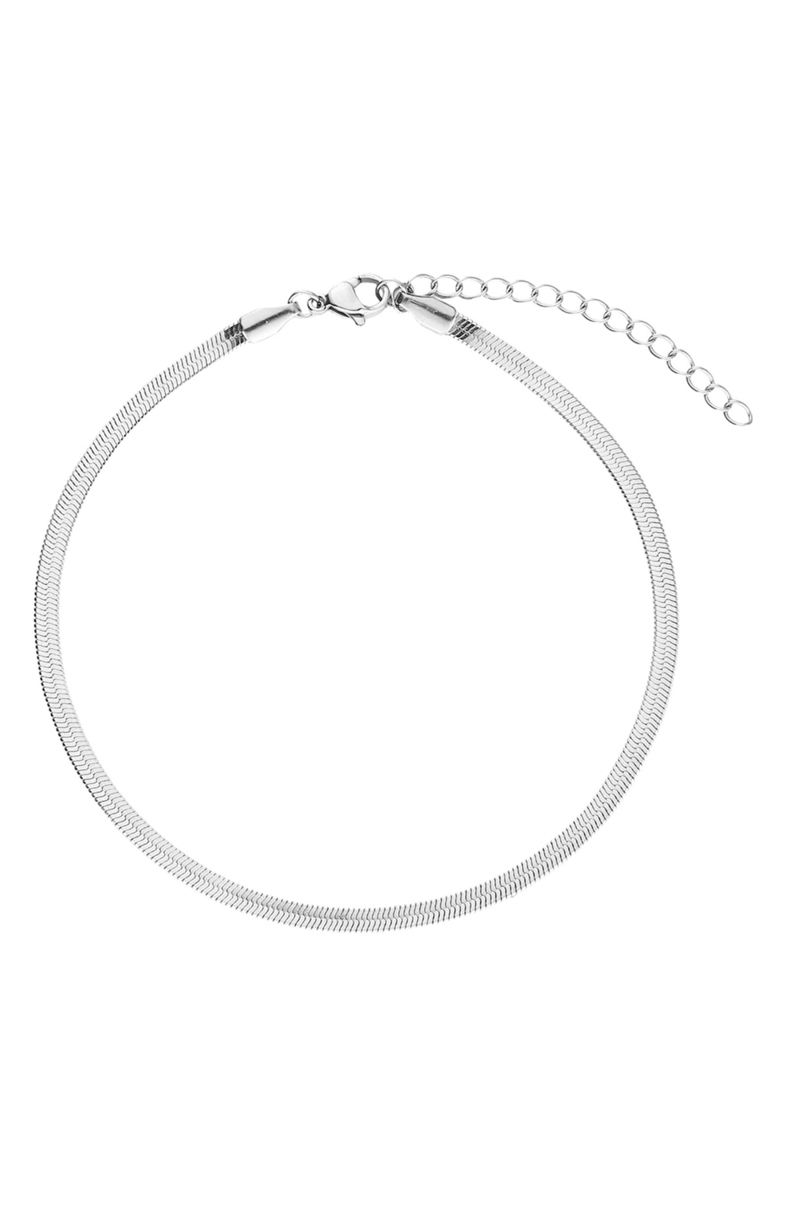 Adornia Tarnish Resistant Herringbone Chain Anklet