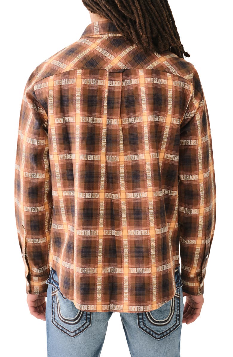 True Religion Brand Jeans Plaid Button-Up Shirt, Alternate, color, 