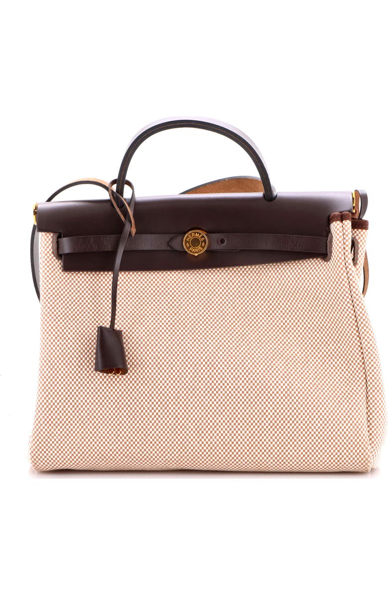 Pre-Owned Hermes Herbag Zip Criss Viking Toile and Leather 31, Main, color, Ecru