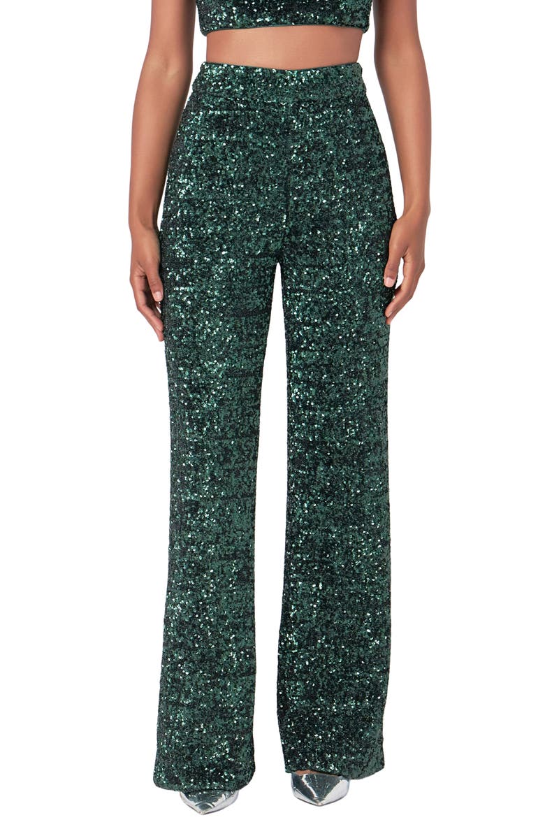 Endless Rose Sequin High Waist Wide Leg Pants, Main, color,
