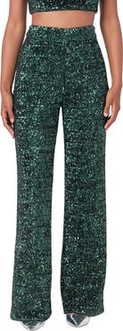 Endless Rose Sequin High Waist Wide Leg Pants