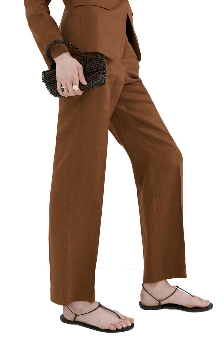 MANGO Linen Suit Pants, Alternate, color, 