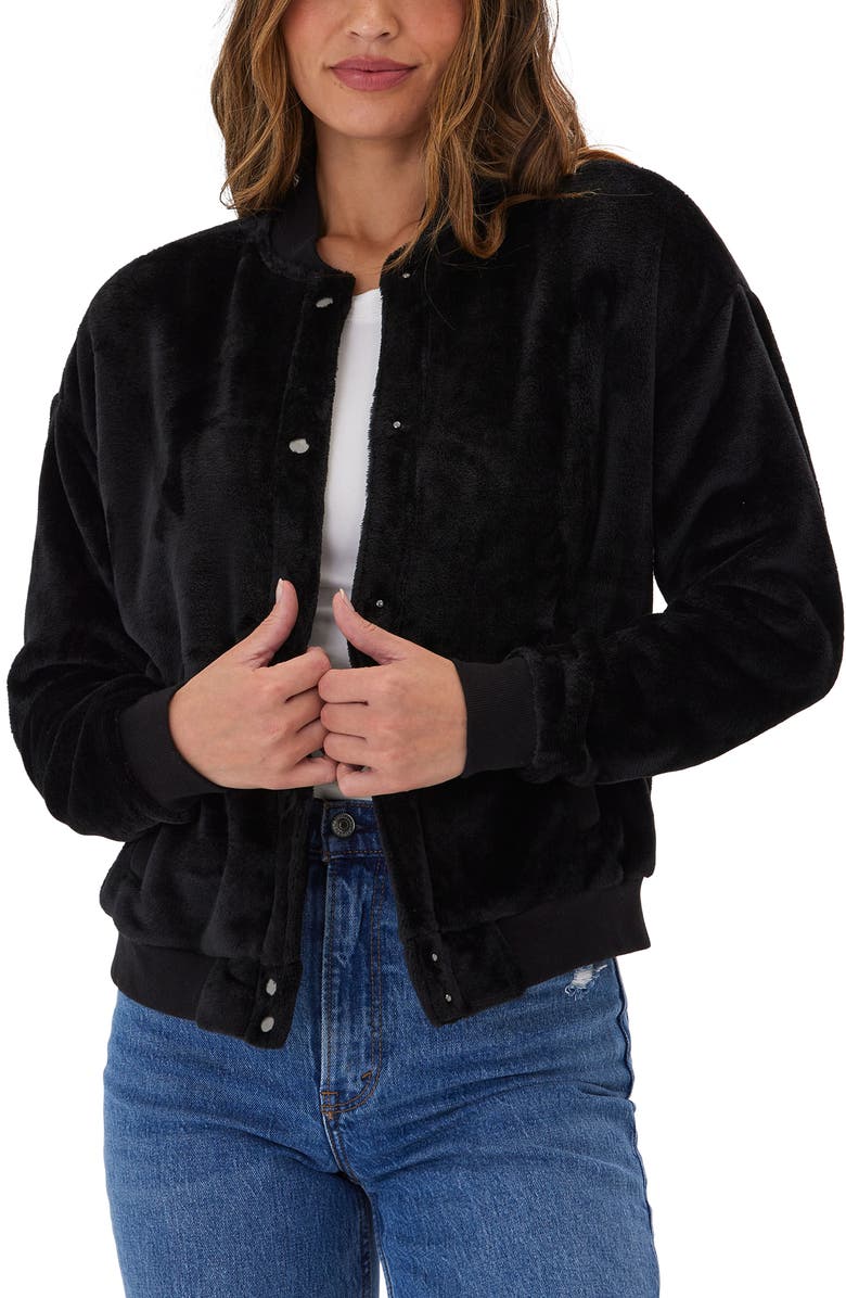 Threads 4 Thought Lynette High Pile Fleece Bomber Jacket, Main, color, 