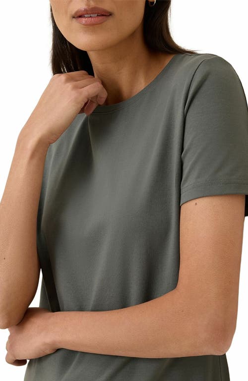 Pact Organic Cotton Luxe Stretch Jersey Slim Tee In Gray