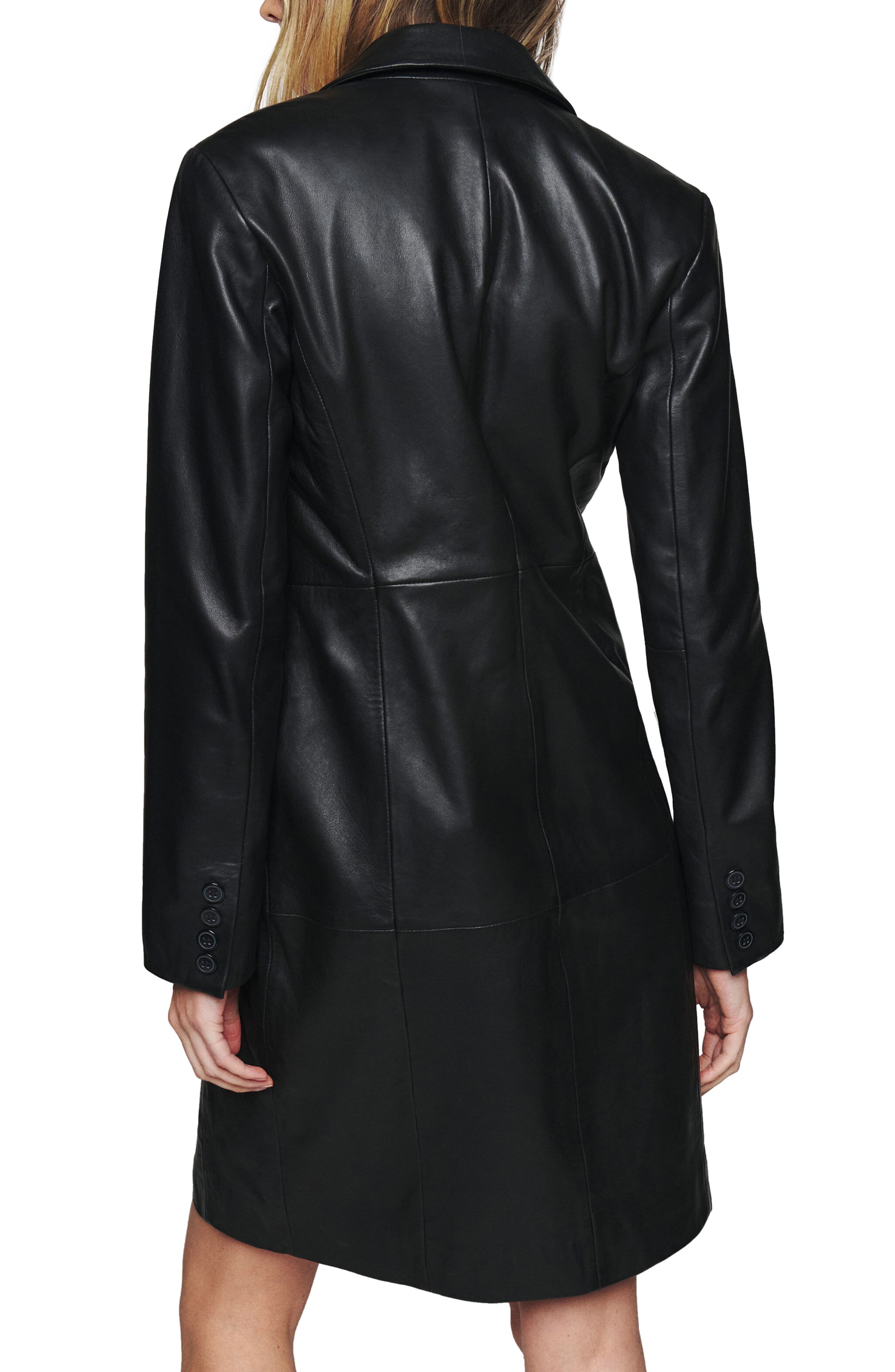 Veda Crosby '90s Longline Leather Jacket - image 2