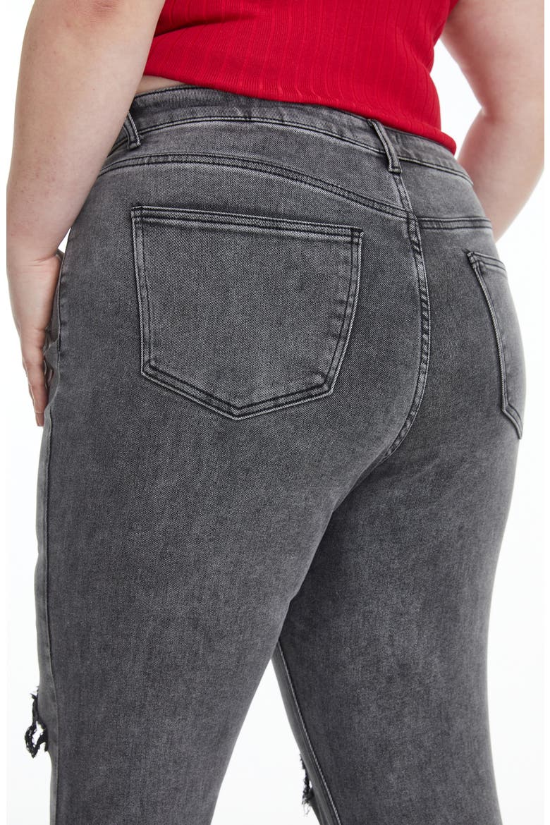Lauren High Waist Ripped Flare Jeans, Alternate, color, GREY