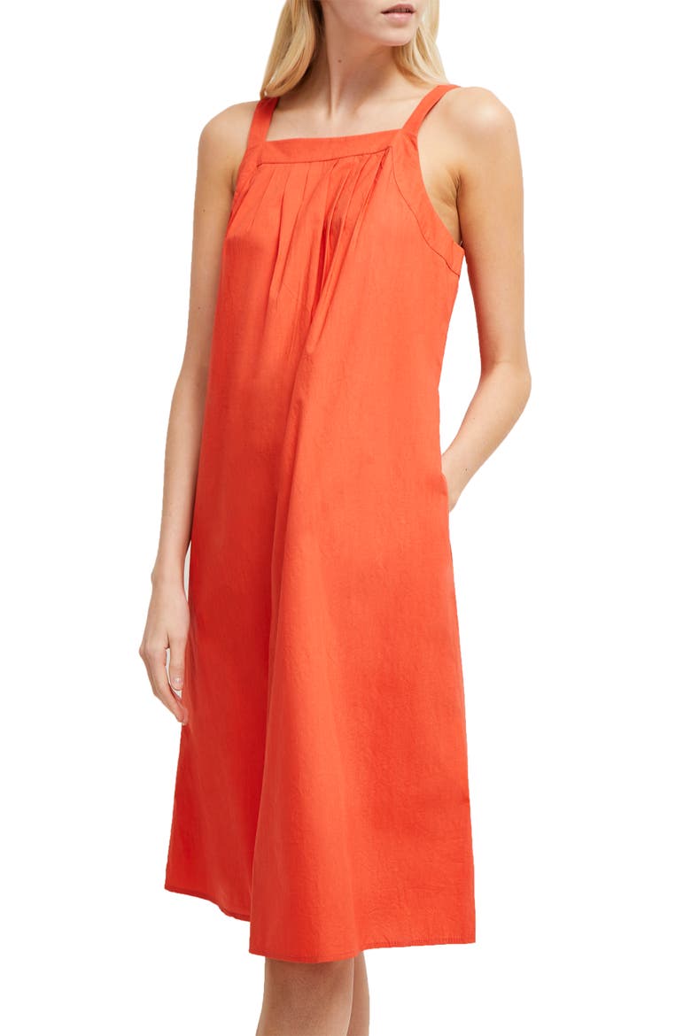 Harmony Cotton Trapeze Dress, Alternate, color, VINTAGE RED