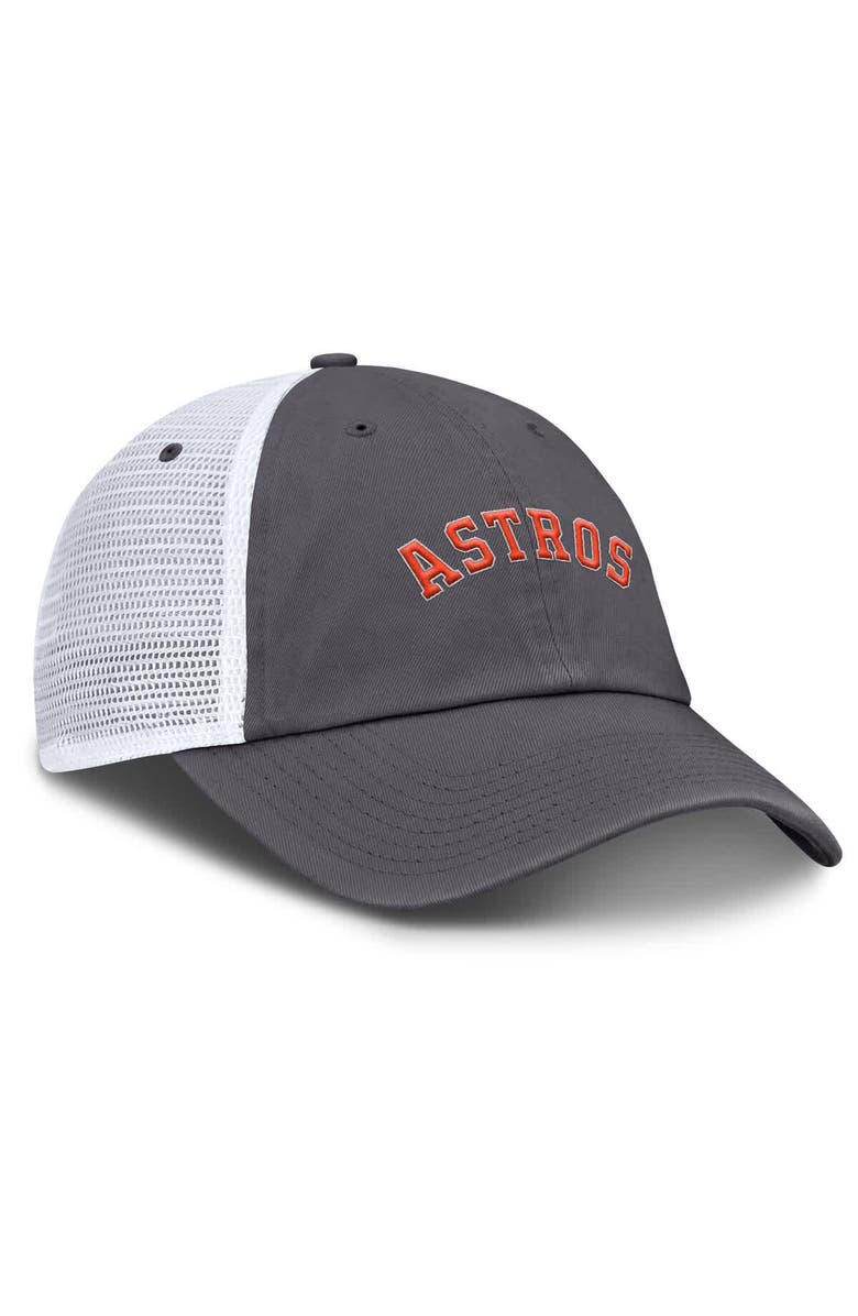 Nike Men's Nike Gray Houston Astros Wordmark Club Adjustable Trucker Hat, Alternate, color, Gray