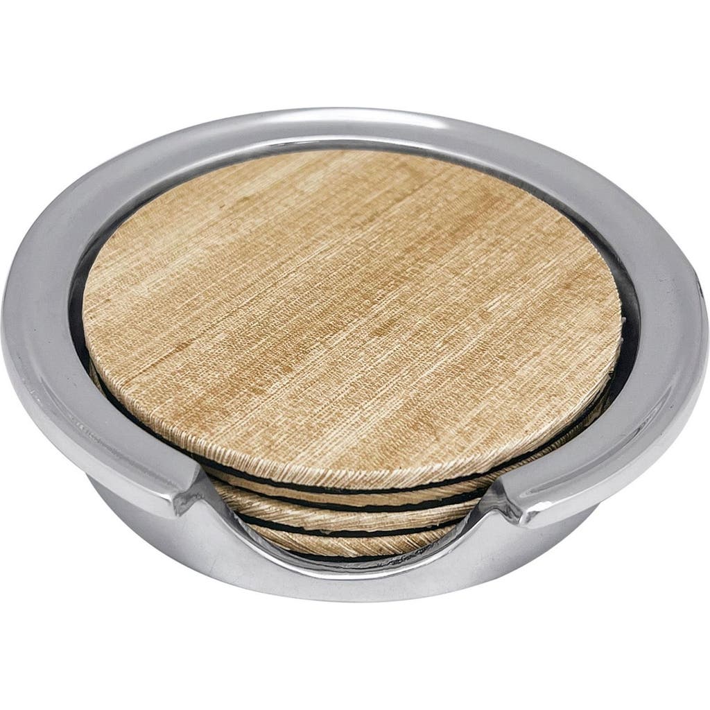 Mariposa 5-Pack Textured Signature Coasters in Beige  product
