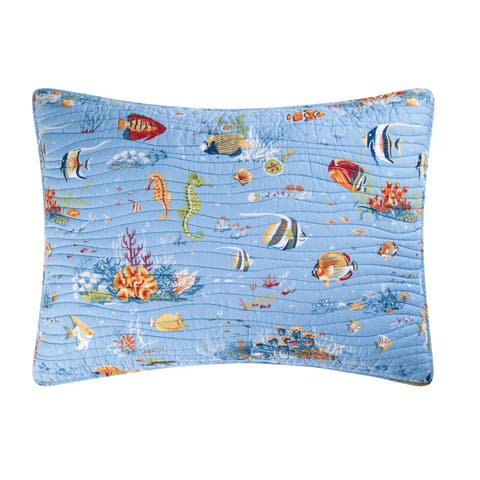 20" x 26" Reef Paradise 100% Cotton Standard Pillow Sham Beach Nautical