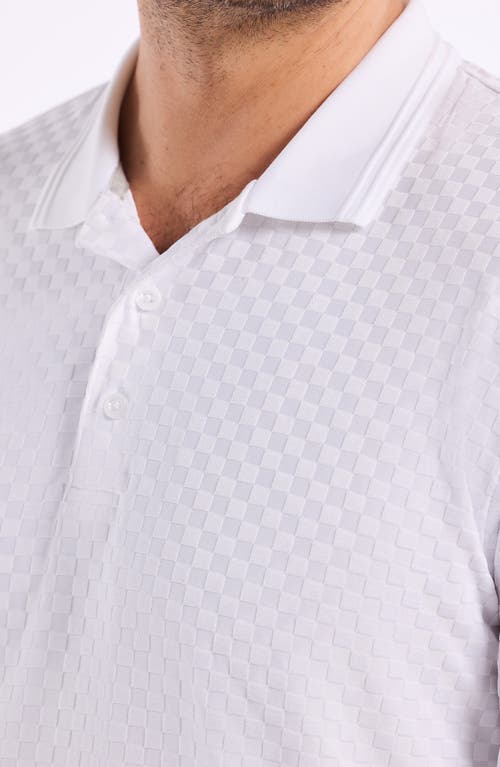 Robert Graham Aaron Checkered Knit Polo In White
